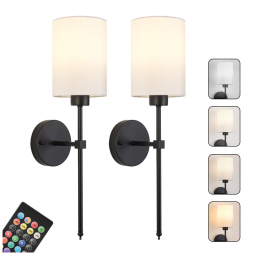 Conjunto de Luminária de Parede Recarregáveis, Sem Fio com 2 Peças, Estilo Antigo, Controle Remoto, Oferecendo uma Variedade de Recursos
