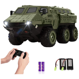 Carrinho de Controle Remoto Tanque de Guerra Exército, Giratória 360, Recarregável, EP EXERCISE N PLAY, Verde