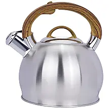Chaleira de Chá 2.2L, com Apito, Aço Inoxidável, MASIO, Prateado