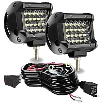 Farol de Milha LED Off Road TURBO SII 12,7cm Linha Tripla 72W à Prova Dágua e Poeira