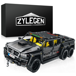 Kit de Construção Carro de Corrida 6x6, Peças 2160, Colecionável, ZYLEGEN 11001, Cinza