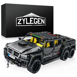 Kit de Construção Carro de Corrida 6x6, Peças 2160, Colecionável, ZYLEGEN 11001, Cinza
