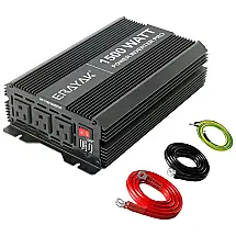 Inversor de Potência Automotivo Profissional 3000W, com 3 tomadas e Portas USB 3.1 Duplo, ERAYAK 8102U, Preto
