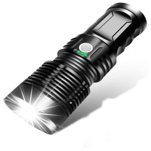 Bud K Lanterna 9000LM, 3 Modos de Luz, com USB, à Prova DÁgua IP65, Preta