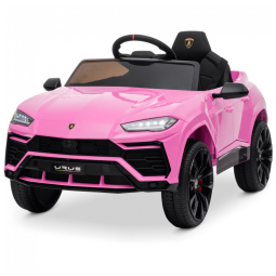 Carro, Carrinho Elétrico Infantil a Bateria 12V 1 Assento com Luz LED e Suspensão de Mola, KIDZONE, Rosa