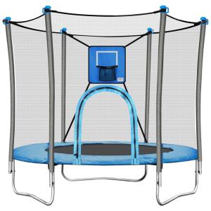 Cama Elastica Infantil com Diâmetro e Rede de Proteção para até 45 kg, JUMP TASTIC TRAMPOLINE, Azul