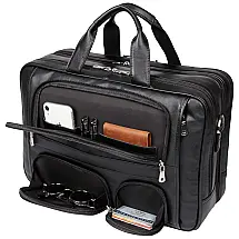 Bolsa, Maleta de Couro Masculina para Laptop, YOGCI SB 02, Preto