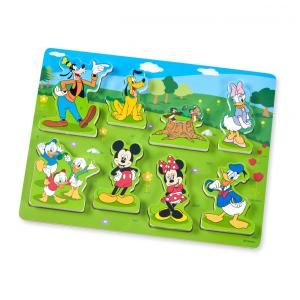 Quebra Cabeça Infantil de Madeira, Tema Disney Mickey Mouse com 8 Peças para Crianças Acima de 2 Anos, Melissa & Doug