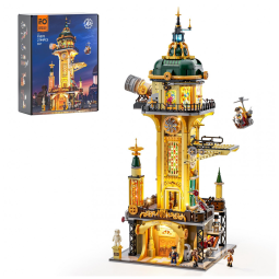 FUNWHOLE Torre Observatório Steampunk com Iluminação e 2744 Peças - Conjunto Exclusivo para Adultos