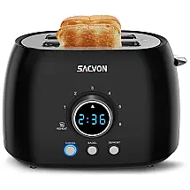 SACVON Torradeira Elétrica de 2 Fatias com 6 Níveis de Tostagem, 825W 110V, Preta