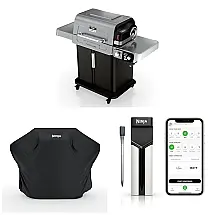 FlexFlame. Pacote inicial. Sistema de cozimento 5 em 1 para churrasqueira elétrica a propano. Inclui tampa de