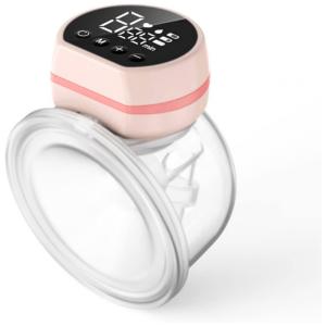 Bomba Tira Leite LGDO Unica Elétrica Recarregável com Painel Digital 3 Modos e 9 Níveis de Sucção, NDLLGOF, Rosa