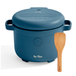 Panela Elétrica de Arroz Our Place Azul Salgado 6 Xícaras Cerâmica Antiadesiva Lógica Difusa Multiuso 380W