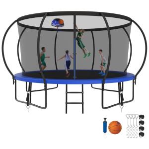 Cama Elastica Capacidade até 544 kg com Cesta de Basquete, SKYUP, Azul