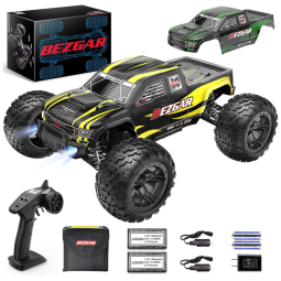 HM101 Carrinho de Controle Remoto Off Road até 42 km por hora, Tração 4 x 4, Idade Recomendada 8, BEZGAR BZR 1, Preto