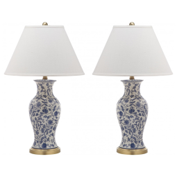 Abajur Luminária de Mesa em Cerâmica, Estilo Vintage com 73 cm de Altura para Quarto, Sala de Estar, Escritório e Mesa de Cabeceira, 2 Un