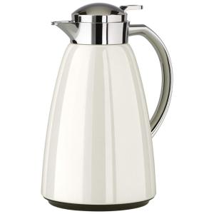 Garrafa Térmica de 1 Litro Revestida de Vidro, Aço Inoxidável, Emsa, Branca