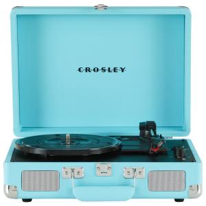 Toca Discos Vintage com 3 Velocidades, Bluetooth e Alto Falante Embutido, Crosley CR8005DPTQ1, Azul