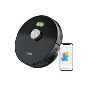 Aspirador de Pó Robô com Controle Remoto e Conexão WI FI, 110v, HYGGIE RV001, Preto
