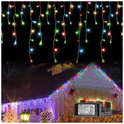 Pisca Pisca Cascata 360 LED 9 Metros com 8 Modos para Halloween e Natal, Laranja