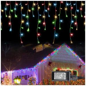 Pisca Pisca Cascata 360 LED 9 Metros com 8 Modos para Halloween e Natal, Laranja