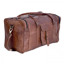 Bolsa de Viagem Masculina s Clássica de Couro, KOMALS PASSION LEATHER, Marrom