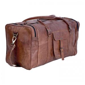 Bolsa de Viagem Masculina s Clássica de Couro, KOMALS PASSION LEATHER, Marrom