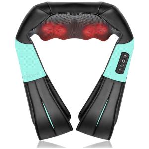 Massageador Shiatsu Elétrico Portátil 3D para Ombros, Costas, Bivolt, NEKTECK LMS 801, Preto