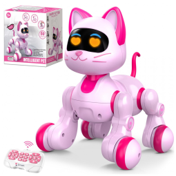 Robô Gato Interativo Rosa – Toy‑Robotics, Controle Remoto, Dança, Música e Programação para Crianças