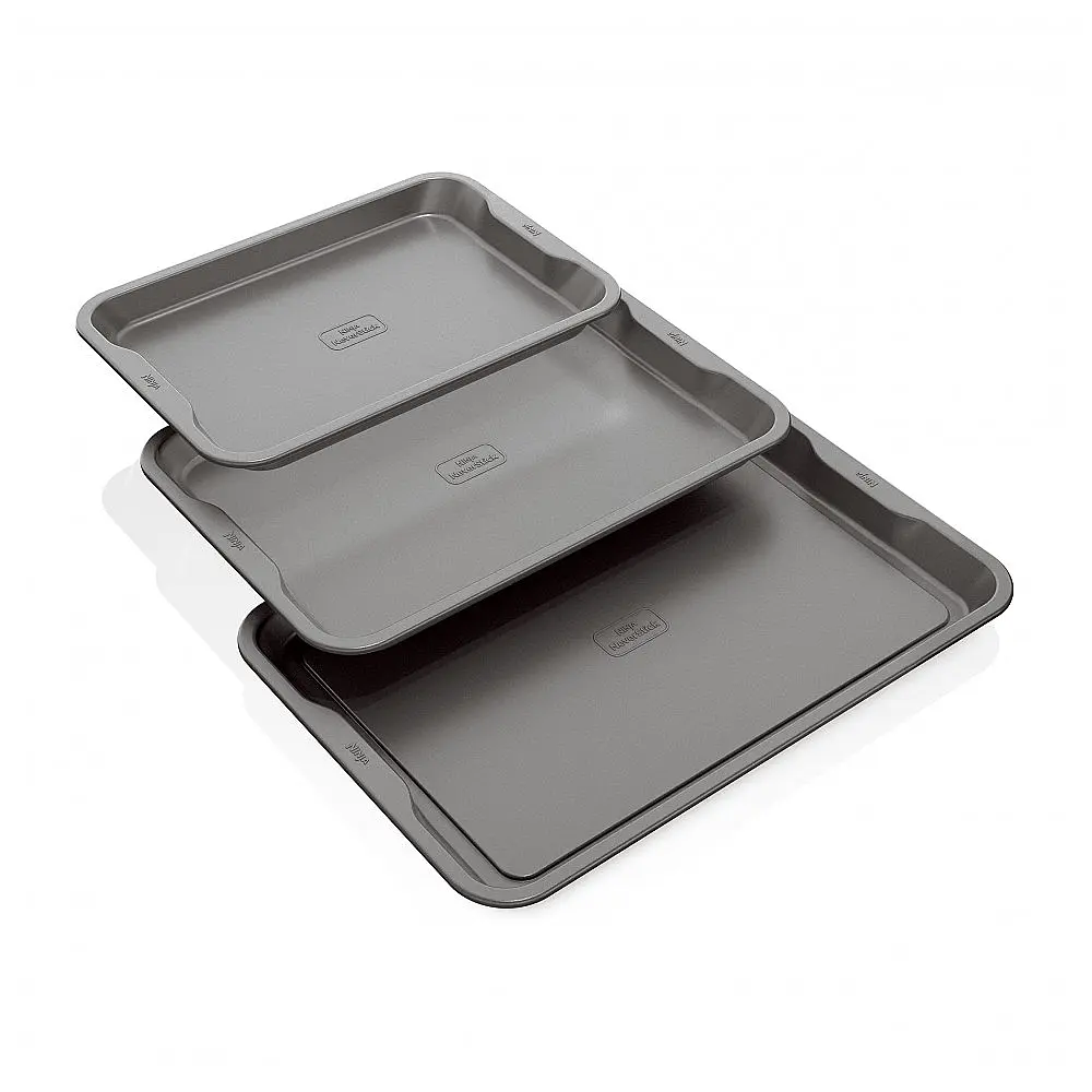 Conjunto de Assadeiras Antiaderente Premium 3 Peças, Ninja B33003, Cinza