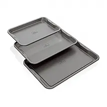Conjunto de Assadeiras Antiaderente Premium 3 Peças, Ninja B33003, Cinza