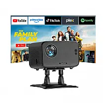 Mini Projetor XuanPad Cinza Escuro WiFi 6 Bluetooth Suporte 4K 1080P M10