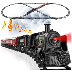 Hot Bee Conjunto de Trem Trenzinho Elétrico 14 Trilhos, Preto