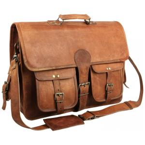 Bolsa, Pasta de Couro Masculina para Laptop, THE VINTAGE STUFF, Marrom
