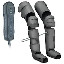 Massageador Elétrico de Compressão para Pernas e Pés com 7 Modos e 3 Intensidades, Bivolt, PERFECORE, Cinza