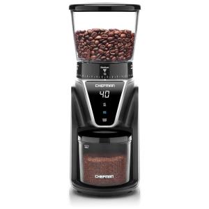 Moedor de Café e Grãos Elétrico Profissional 260g, Aço Inoxidável, 110v, CHEFMAN Conical Burr Coffee Grinder,, Preto