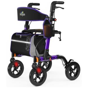 Cadeira de Rodas com Assento Acolchoado, Suporta até 158,75 kg, Assento Largo 45,72 cm, Rodas Off-Road 20,32 cm, Altura Ajustável 6