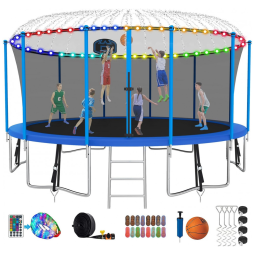 SKYUP Tranpoline 1500LBS 16 15 14 12 FT Tranpoline para 7 10 crianças e adultos, Tranpoline ao ar livre à prova de vento com rede de
