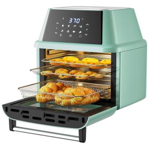 Forno Multifuncional 8 em 1, 18L, 10 Acessórios 1800W, 110v, COSTWAY, Verde claro