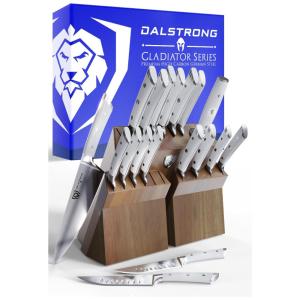 Conjunto de Facas com Bloco de Bancada e Cabo Ergonômico, 18 Peças, DALSTRONG, Marrom