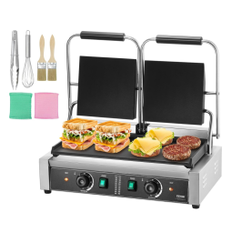 Prensa 3600W Panini Maker Antiaderente, HAPPYBUY Sandwich Press Grill, Cinza escuro