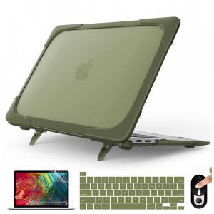 Capa Rígida Antichoque Mektron para MacBook Pro 16″ (Modelo A2141 – 2019/2020) com Suporte Dobrável e Acessórios – Verde Abacate