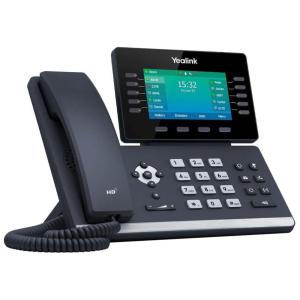 Telefone com Fio e com expansão de 16 linhas, preto, YEALINK SIP T54S, Preto