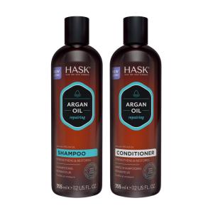 Kit Shampoo e Condicionador HASK Argan Oil Marrom 355ml x2 Sem Sulfato Parabenos Gluten Proteção Cabelos Secos SKU B00GP3VUG4