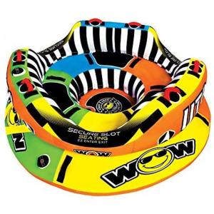 Boia Rebocável Aquática para 3 Pessoas com Bomba de Ar, WOW Sports, Amarelo e Verde