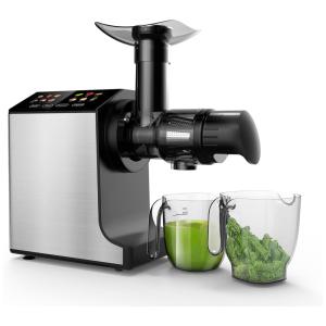 Espremedor de Sucos de Mastigação, Extrator de Suco a Frio, Fácil de Limpar com Escova, Máquinas de Suco Inoxidável com Tela Sensível ao