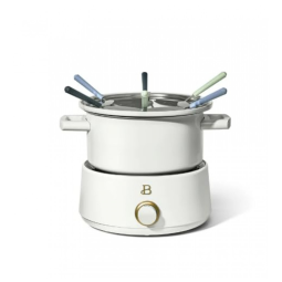 Conjunto de fondue elétrico Beautiful 3L com panela inox antiaderente e panela cerâmica 2L branca 1000W 19278, 110V