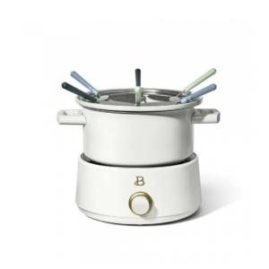 Conjunto de fondue elétrico Beautiful 3L com panela inox antiaderente e panela cerâmica 2L branca 1000W 19278, 110V