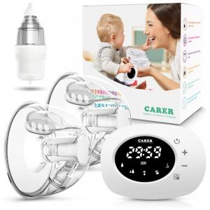 Bomba Tira Leite Portátil e Recarregável com Sucção Forte e 5 Modos, CARER HEALTHCARE INCONTINENCE PREGNANCY, Cinza