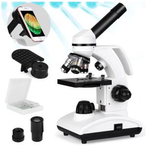 Microscópio Óptico Biológico sem Fio 40X 1000X com Lentes de Vidro para Adultos e Crianças, 220V, Tuword